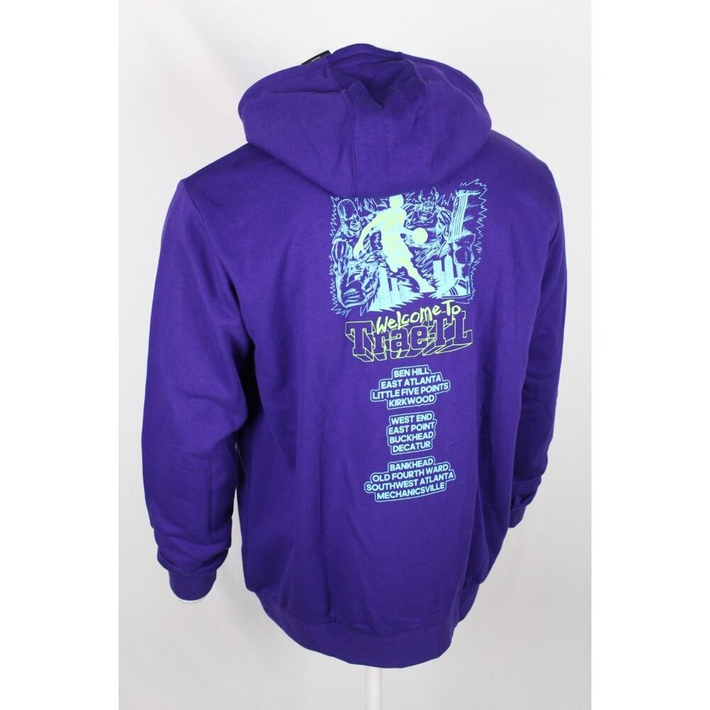 🔥 New Adidas Trae Young Hoodie Size XL HZ1209 Welcome To Trae-TL" Purple –🔥 - Picture 3 of 5